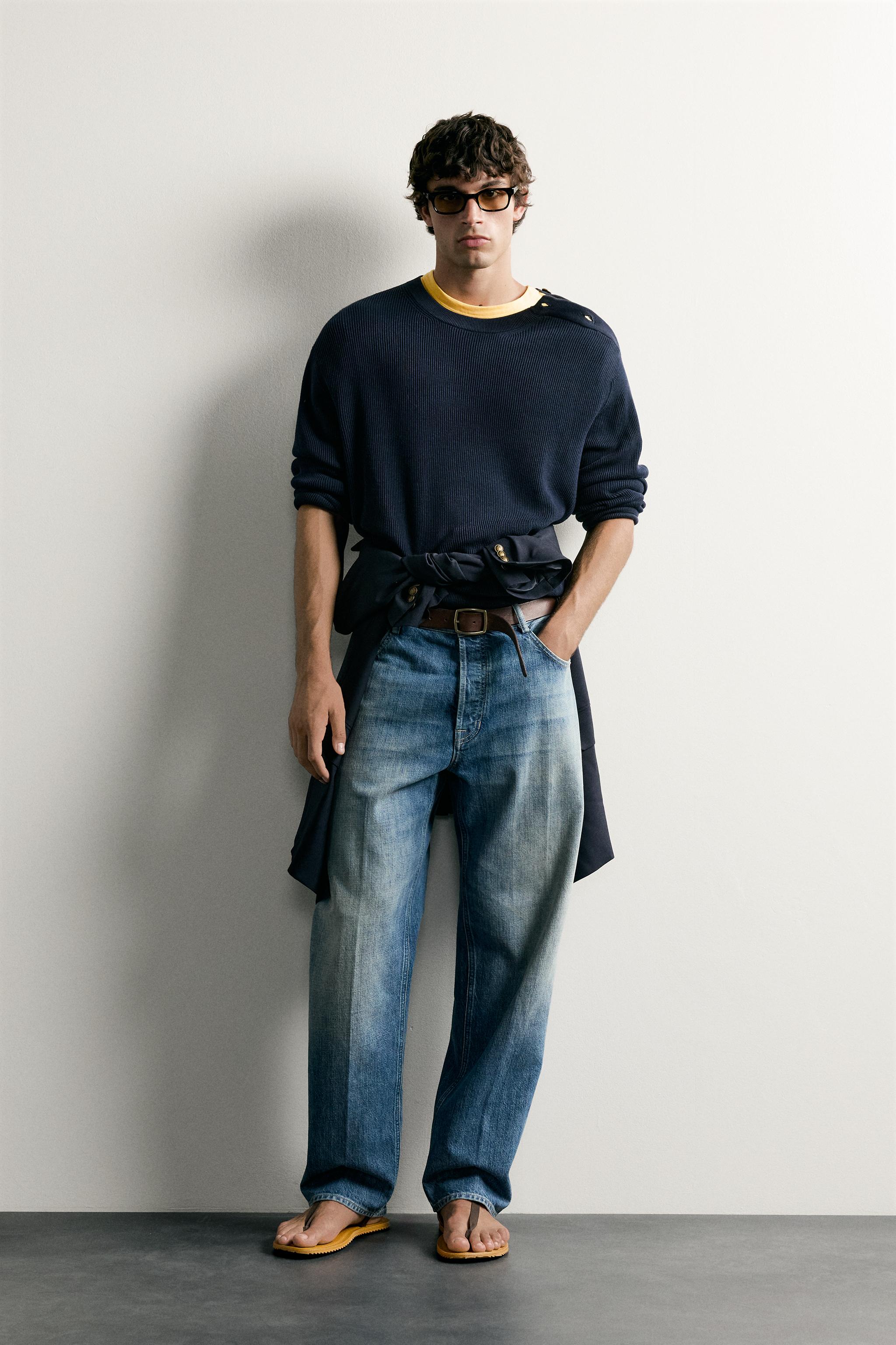 レギュラーフィット ボタンセーター - ネイビーブルー | ZARA Japan / 日本