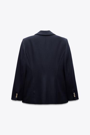 BLAZER AJUSTÉ AVEC ÉPAULETTES - Bleu marine de Zara - Image 4