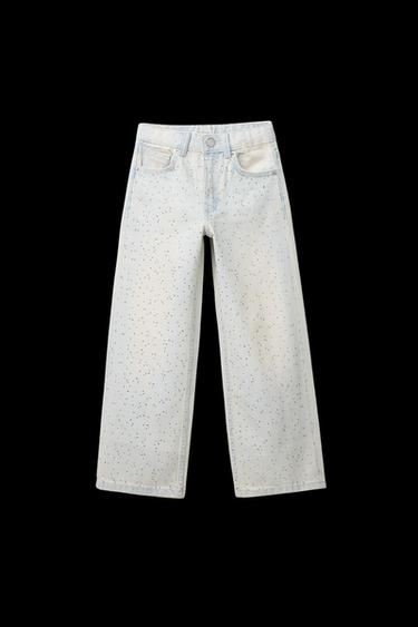 JEANS WIDE LEG GLITZERND - Blau von Zara