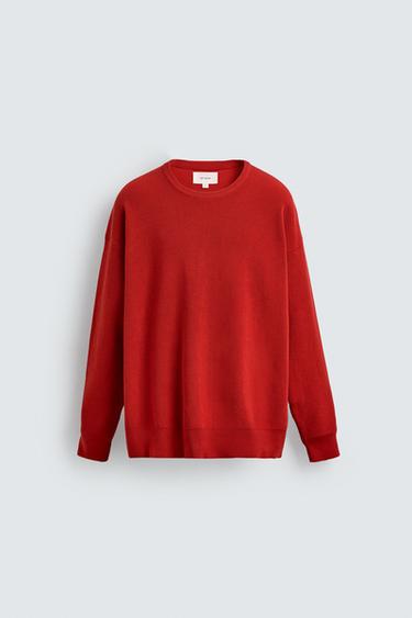 PULL STRUCTURÉ EN COTON - Rouge de Zara - Image 7