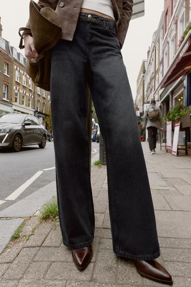 JEAN Z1975 TAILLE MI-HAUTE JACQUARD - Noir de Zara - Image 2
