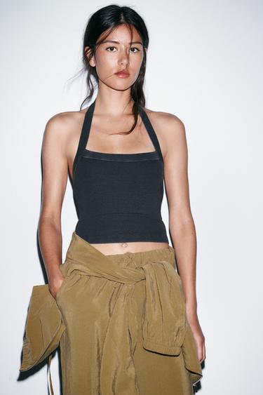 HALTER TOP - Grey by Zara