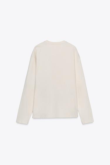 LONG SLEEVE T-SHIRT - camel by Zara - Image 4