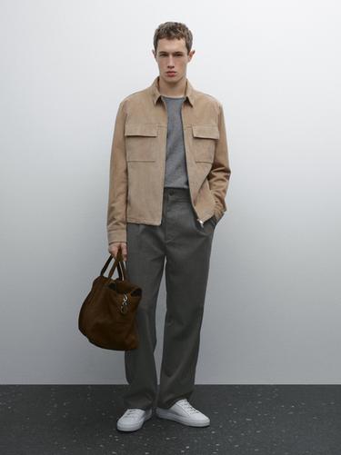 Zara Short suede leather jacket - Beige - Image 0