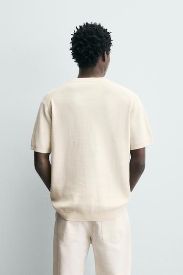 PURL KNIT T-SHIRT - Oyster-white by Zara - Image 2