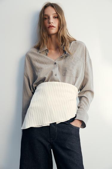 Zara ZW COLLECTION FLOWY STRIPED SHIRT - Multicolored