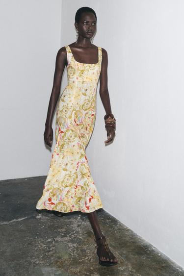 ZW COLLECTION PRINTED LINEN BLEND DRESS - Printed by Zara - Image 0