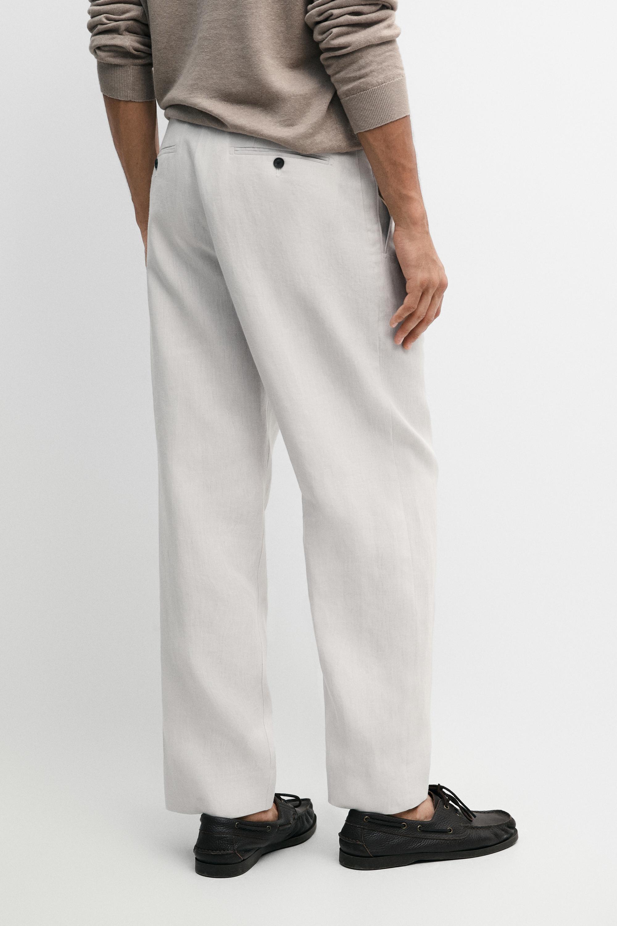 Pantalon barrel fit lin tailoring