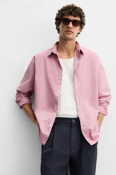 WASHED COTTON SHIRT - Pink by Zara
