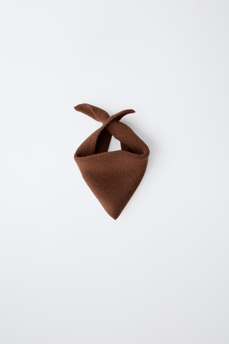 PLAIN KNIT BANDANA — taupe brown