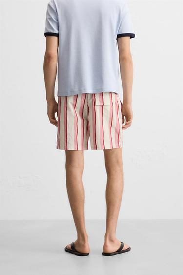 MAILLOT DE BAIN LONG À RAYURES - Rose de Zara - Image 3