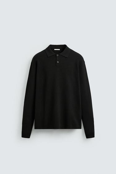 POLO EN MAILLE DOUCE - Noir de Zara