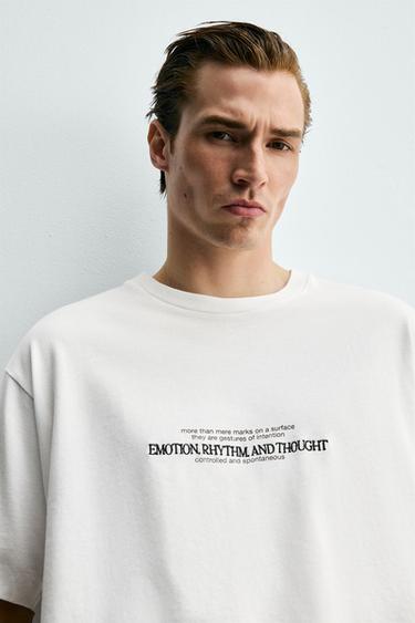 BOXY FIT EMBROIDERED T-SHIRT - White by Zara - Image 4