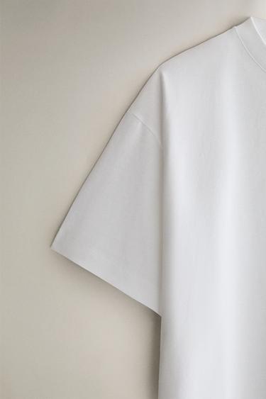 T-SHIRT MANCHES COURTES EN COTON - Blanc de Zara - Image 2