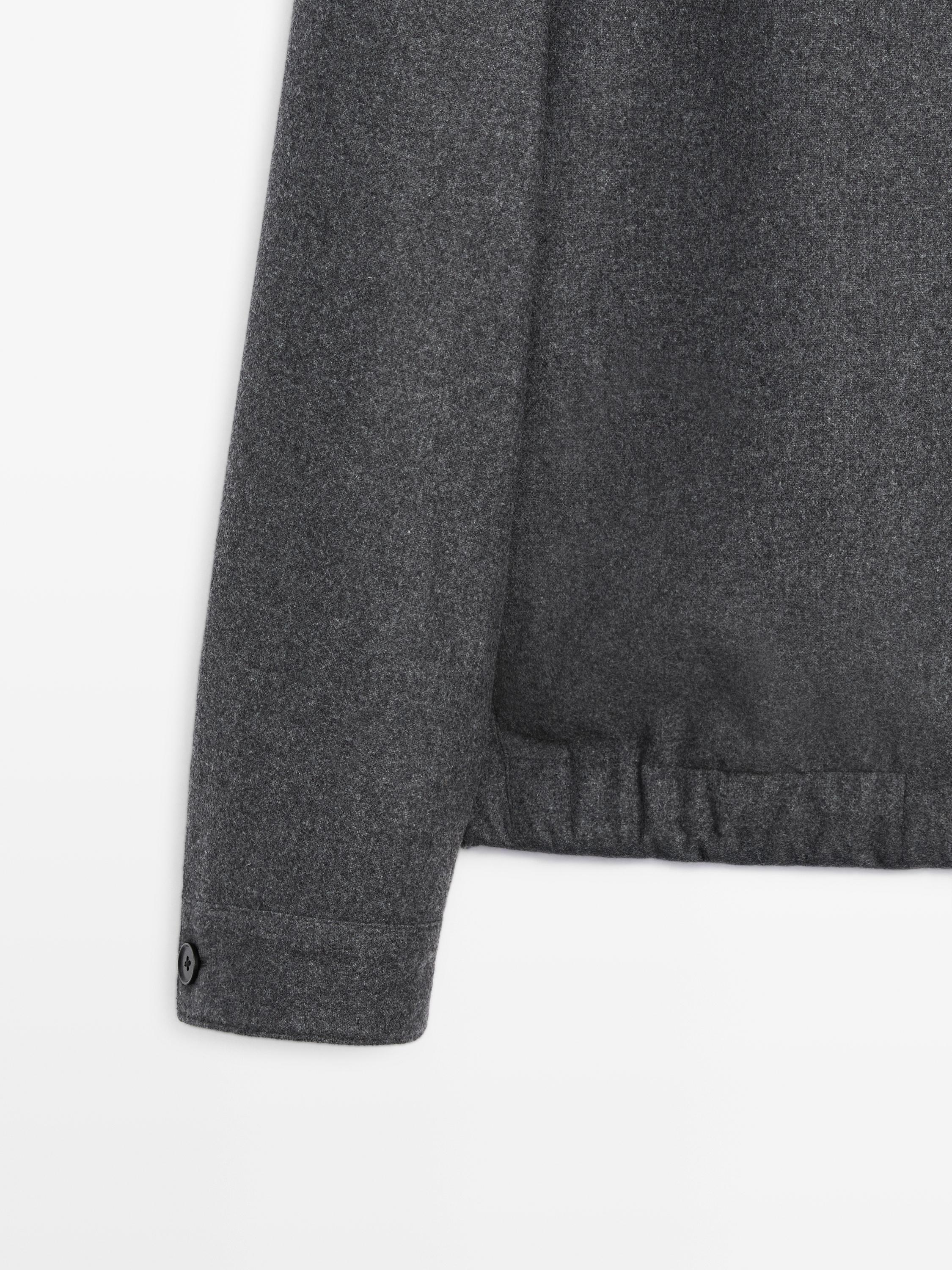 Wool blend bomber jacket