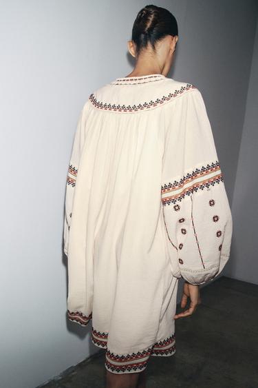 ROBE BRODÉE ZW COLLECTION - Multicolore de Zara - Image 3