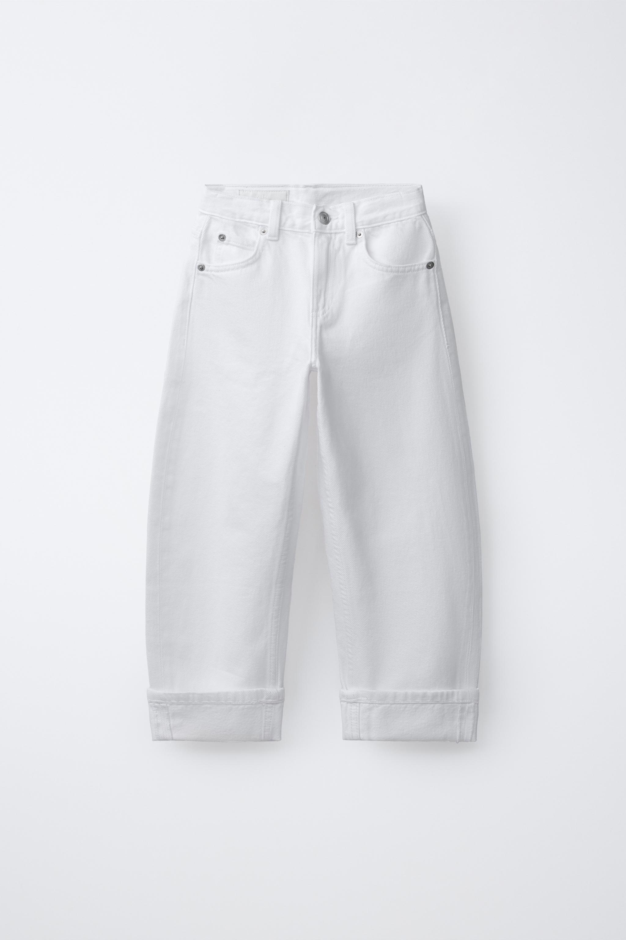 Детские джинсы Zara BARREL JEANS WITH CUFFED HEM