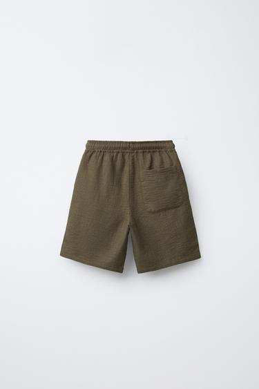 TEXTURED BERMUDA SHORTS - Khaki by Zara - Image 1