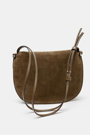 LEATHER FLAP HANDBAG - Green by Zara - Image 4