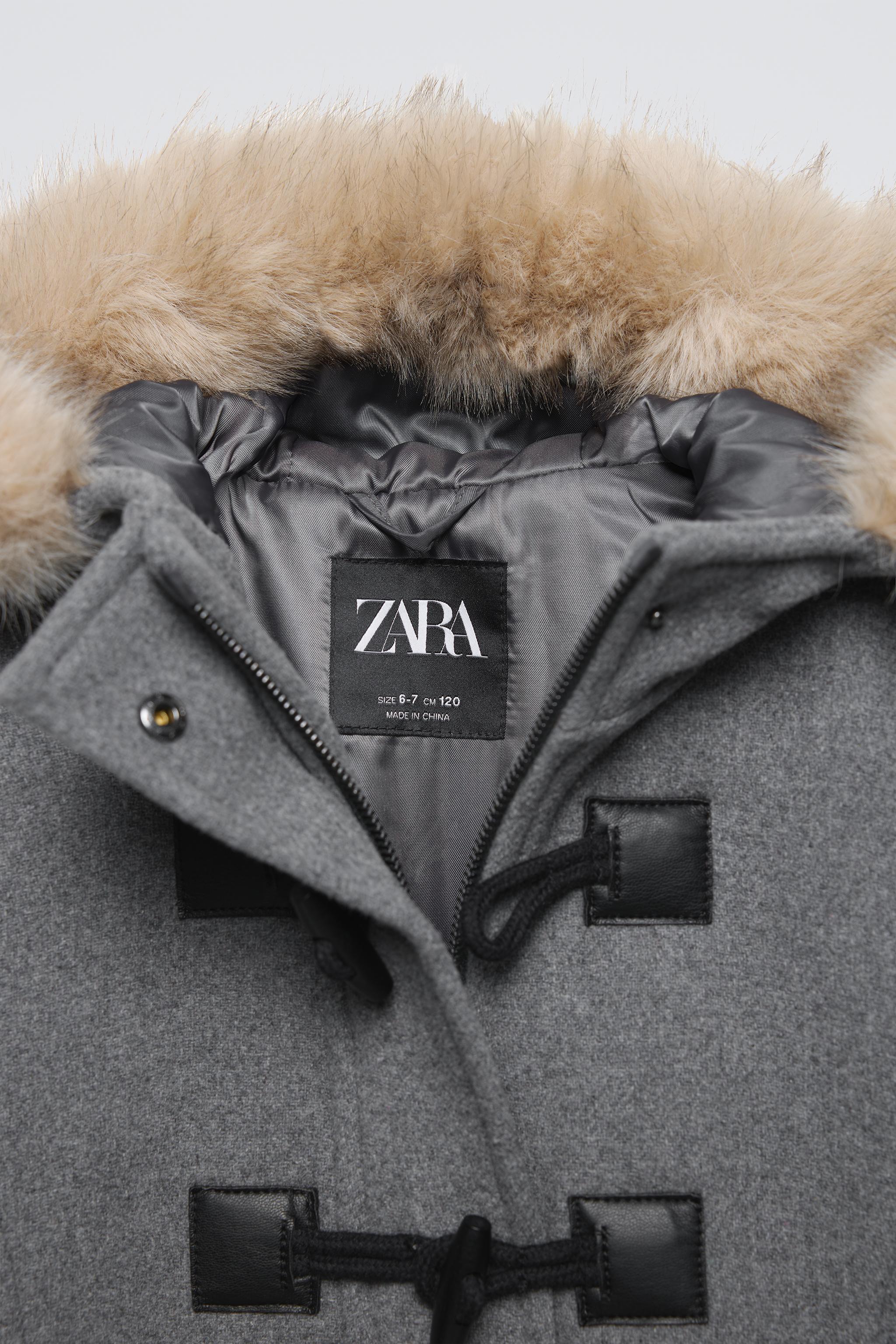 Zara Duffle Coat with 2024 Fur Hood