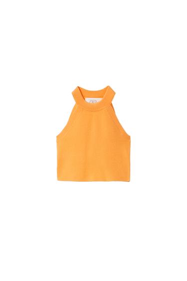 RIBBED HALTER TOP