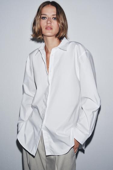 POPLIN SHIRT ZW COLLECTION - White by Zara