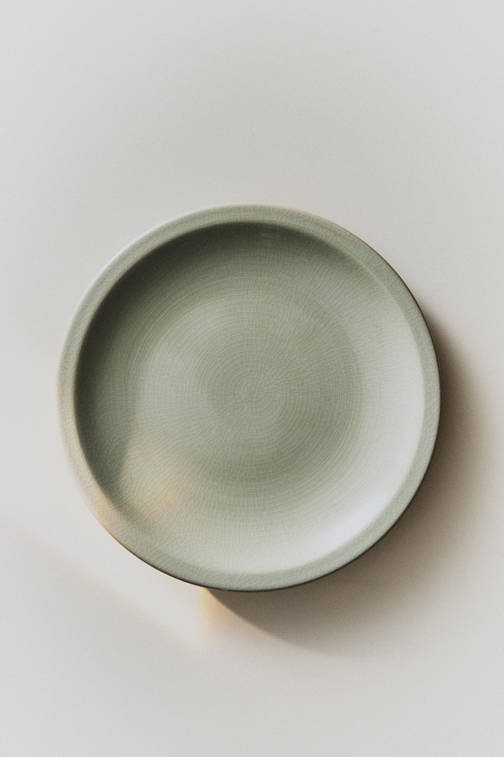 GLAZED STONEWARE DINNER PLATE - Sea green | ZARA United States