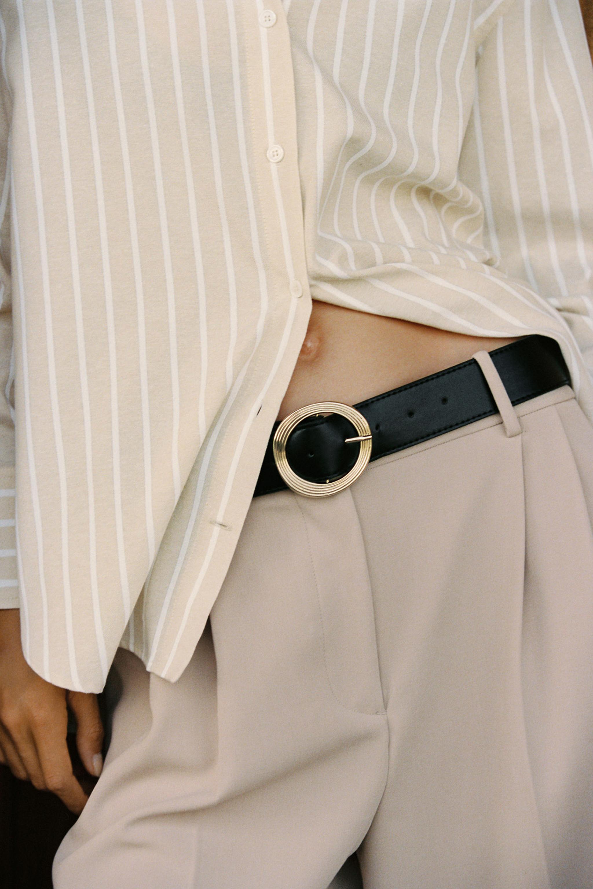 WIDE-LEG DARTED TROUSERS WITH BELT - camel | ZARA South Africa