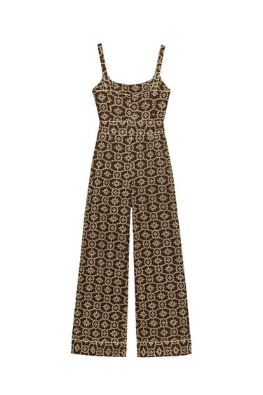 EMBROIDERED JUMPSUIT WITH BELT
