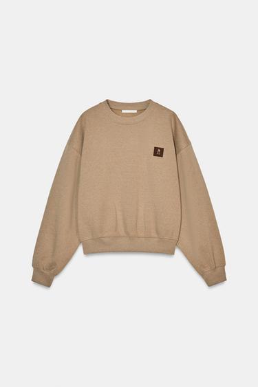 PATCH SWEATSHIRT - camel by Zara