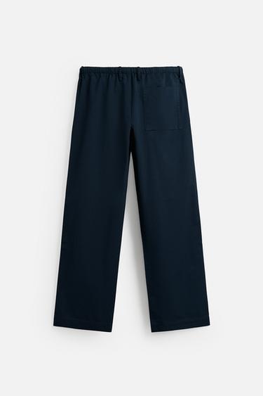 RELAXED FIT STRAIGHT-LEG TROUSERS - Navy blue by Zara - Image 6