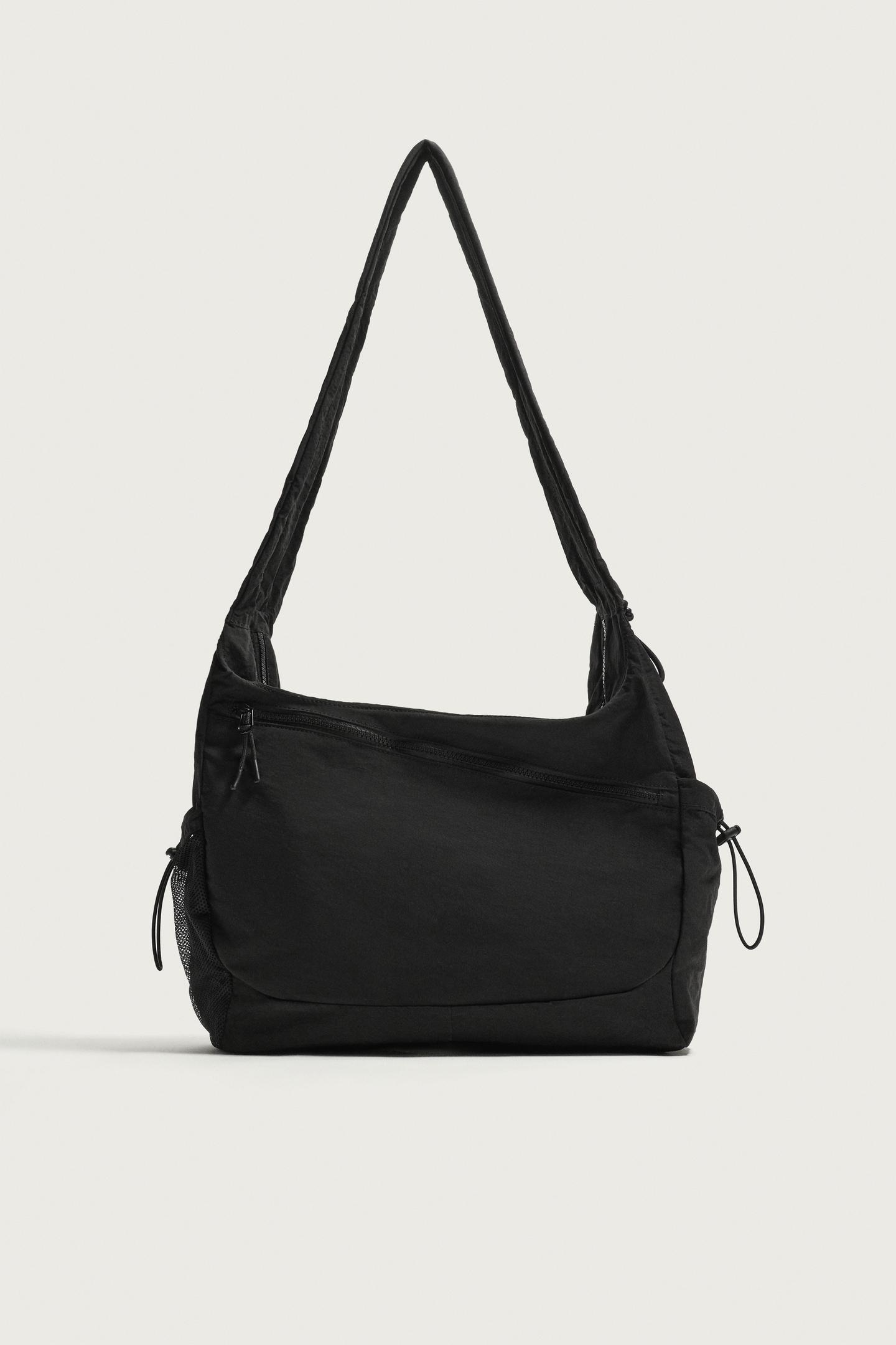 Мужская сумка Zara Nylon Shoulder, цвет: Чёрный — фото 4