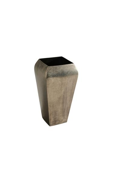 AGED METAL VASE - Grey by Zara