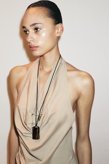 TOP HALTER EFEITO TINGIDO - Areia da Zara