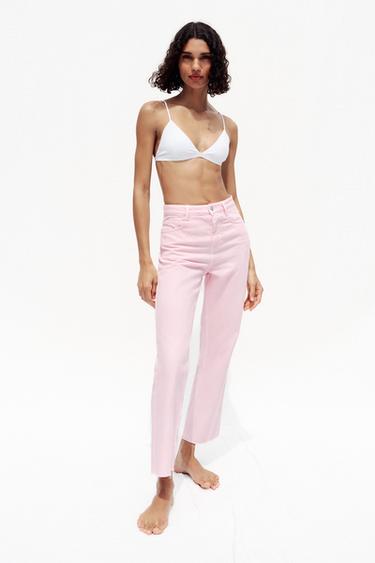 Z1975 HIGH-RISE STRAIGHT JEANS - Pink by Zara