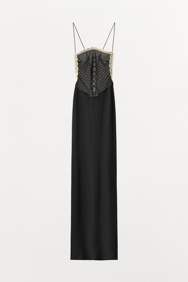 ROBE COMBINÉE CROCHET - Noir de Zara - Image 4