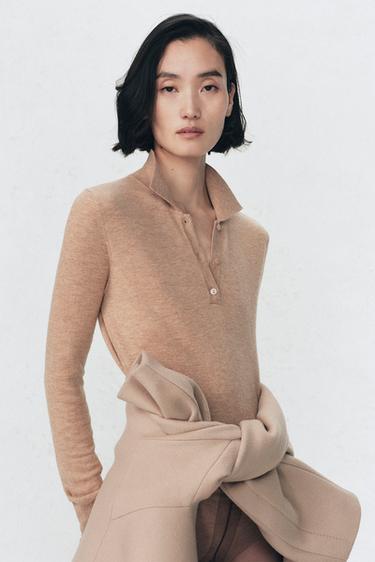 WOOL POLO NECK BODYSUIT SOSHIOTSUKI X ZARA - camel by Zara