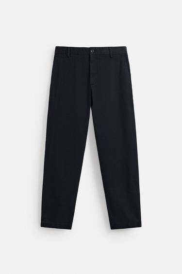 TWILL CHINO TROUSERS - Navy blue by Zara