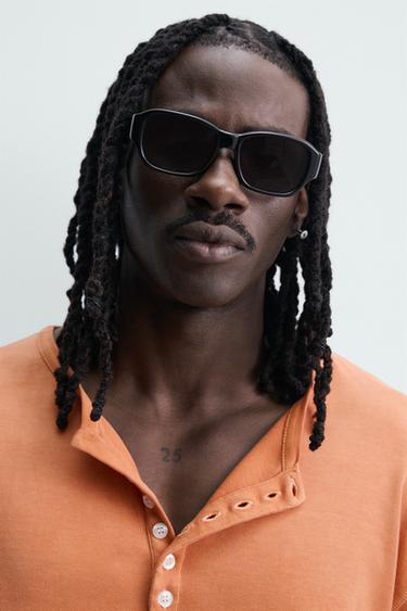 T-SHIRT RELAXED FIT COL TUNISIEN - Orange de Zara - Image 4