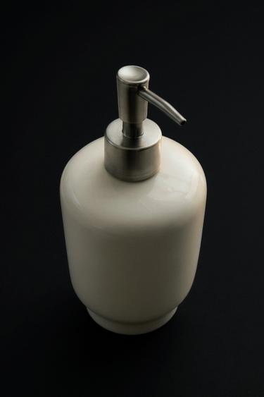 CREAM CERAMIC SOAP DISPENSER — Cream 1