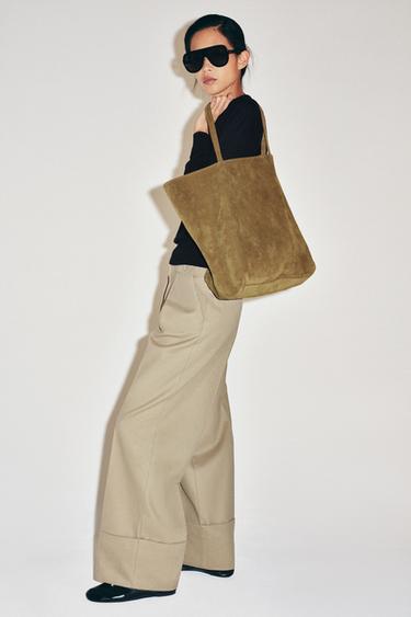 BOLSO TOTE MAXI DE GAMUZA DIVIDIDA