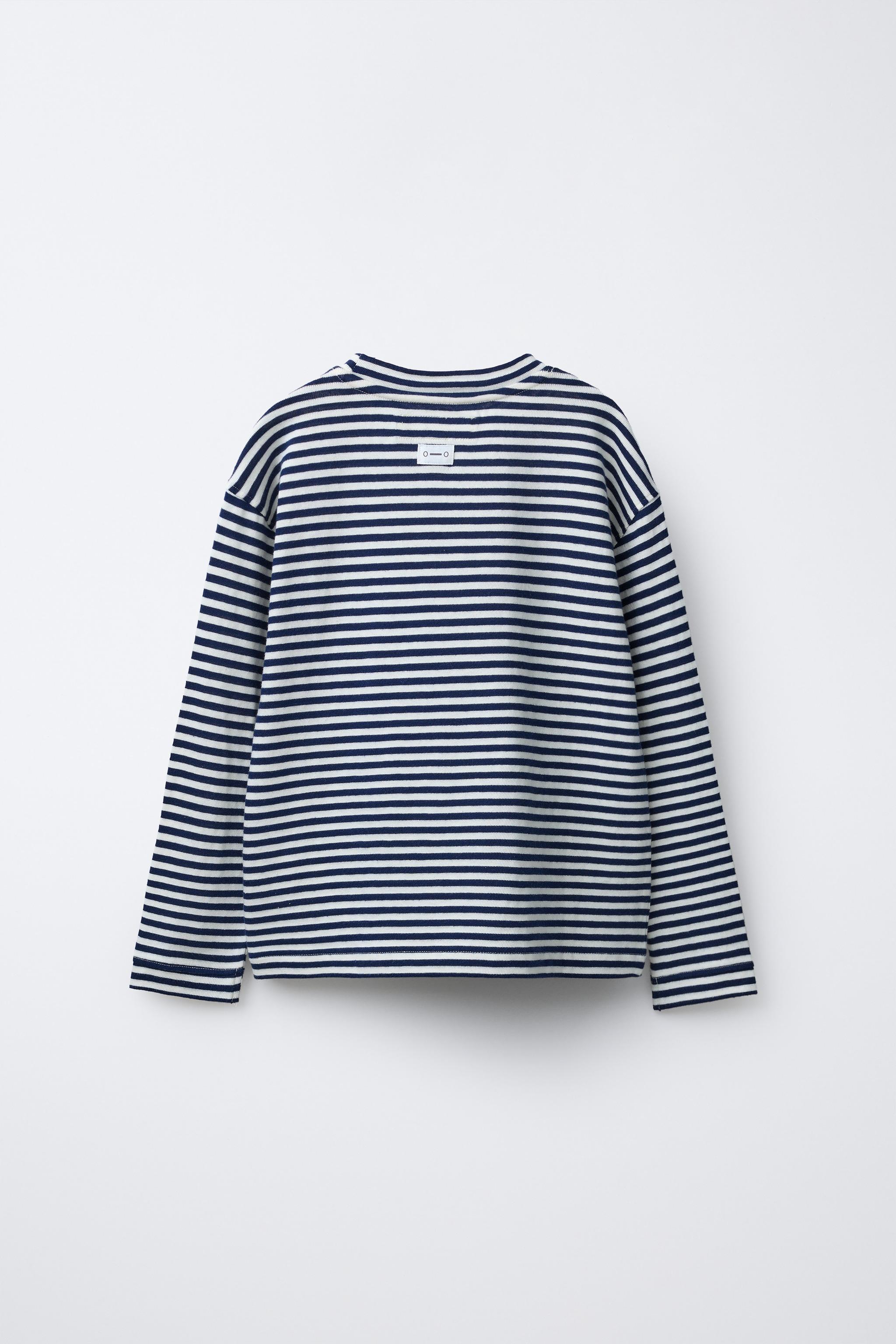 ZTMY Striped shirts Lサイズ Bandsome SS Zip Shirt in Navy Pinstripe - Australian made cotton top