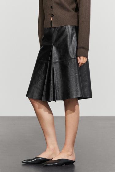 Short nappa leather skirt — Black 2