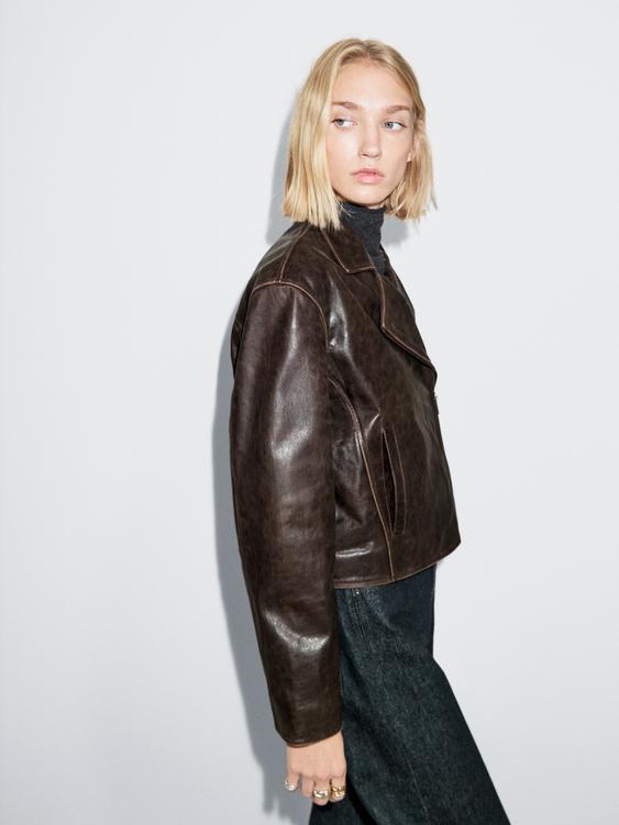 Nappa leather biker jacket