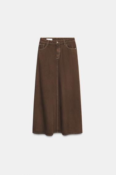 JUPE MIDI EN JEAN Z1975 - Marron de Zara - Image 5