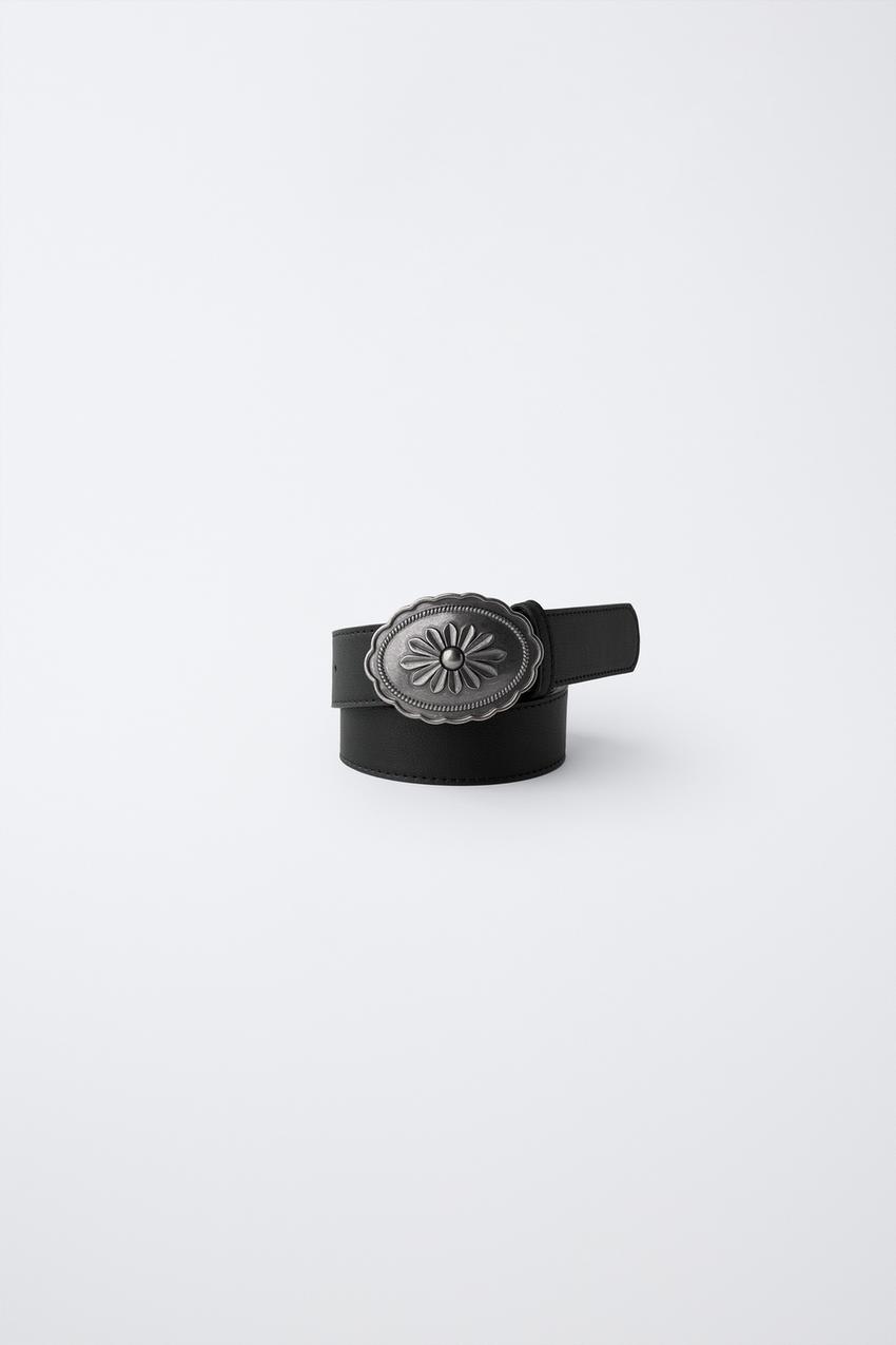 COWBOY BUCKLE BELT - Black | ZARA United States display picture 3