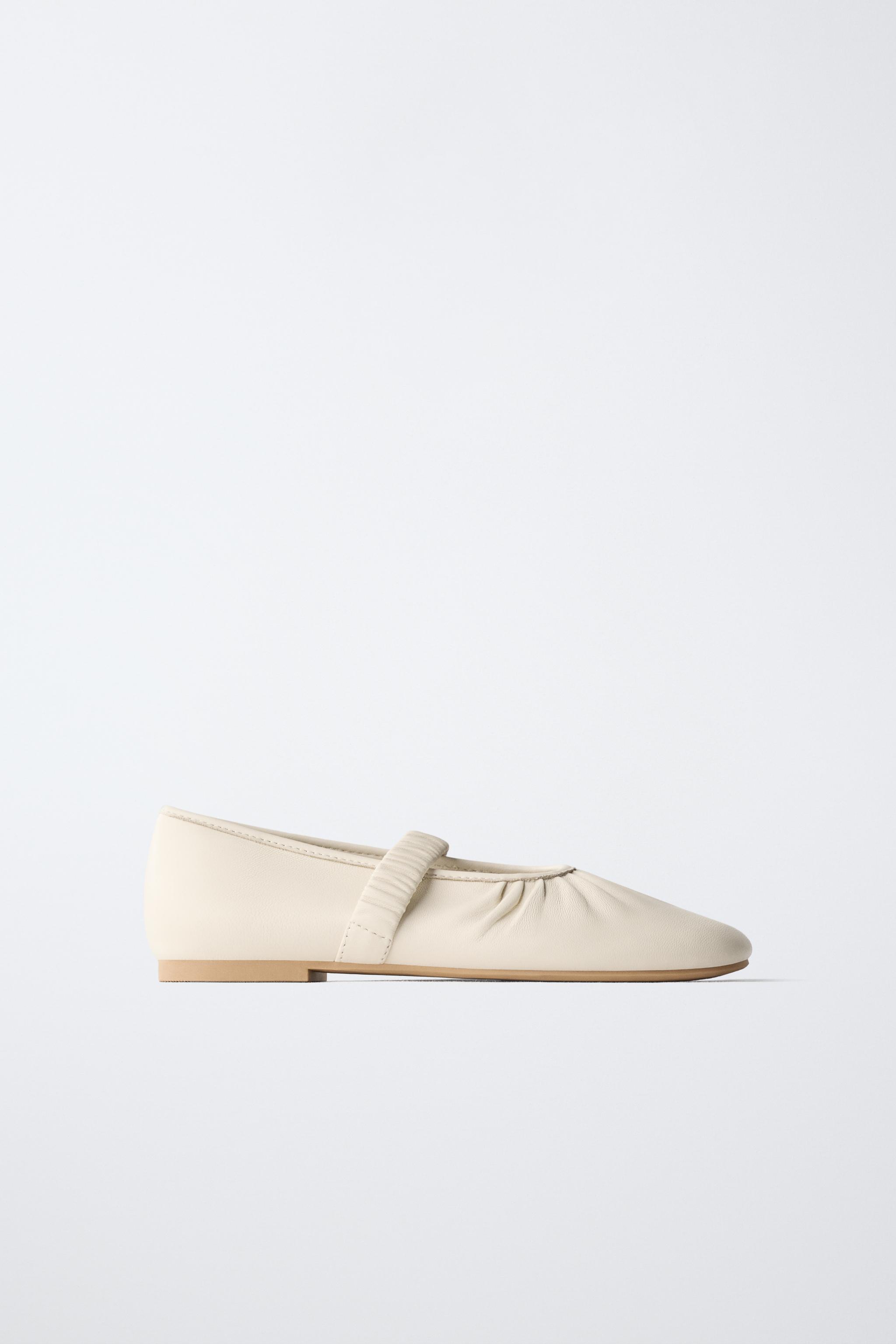 リアルレザーバレエシューズ - ホワイト | ZARA Japan / 日本