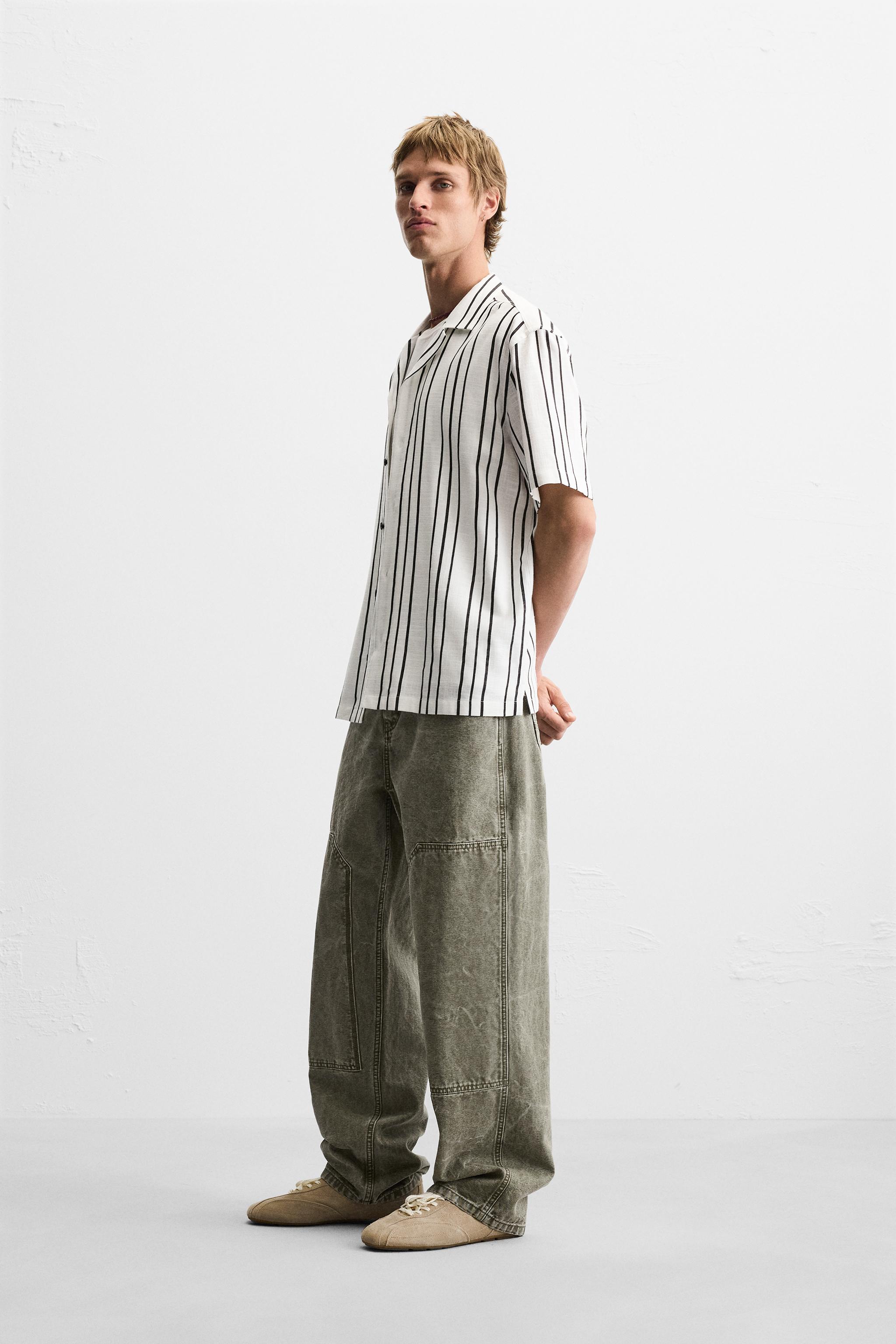 ストライプ柄フルイドシャツ - ホワイト | ZARA Japan / 日本