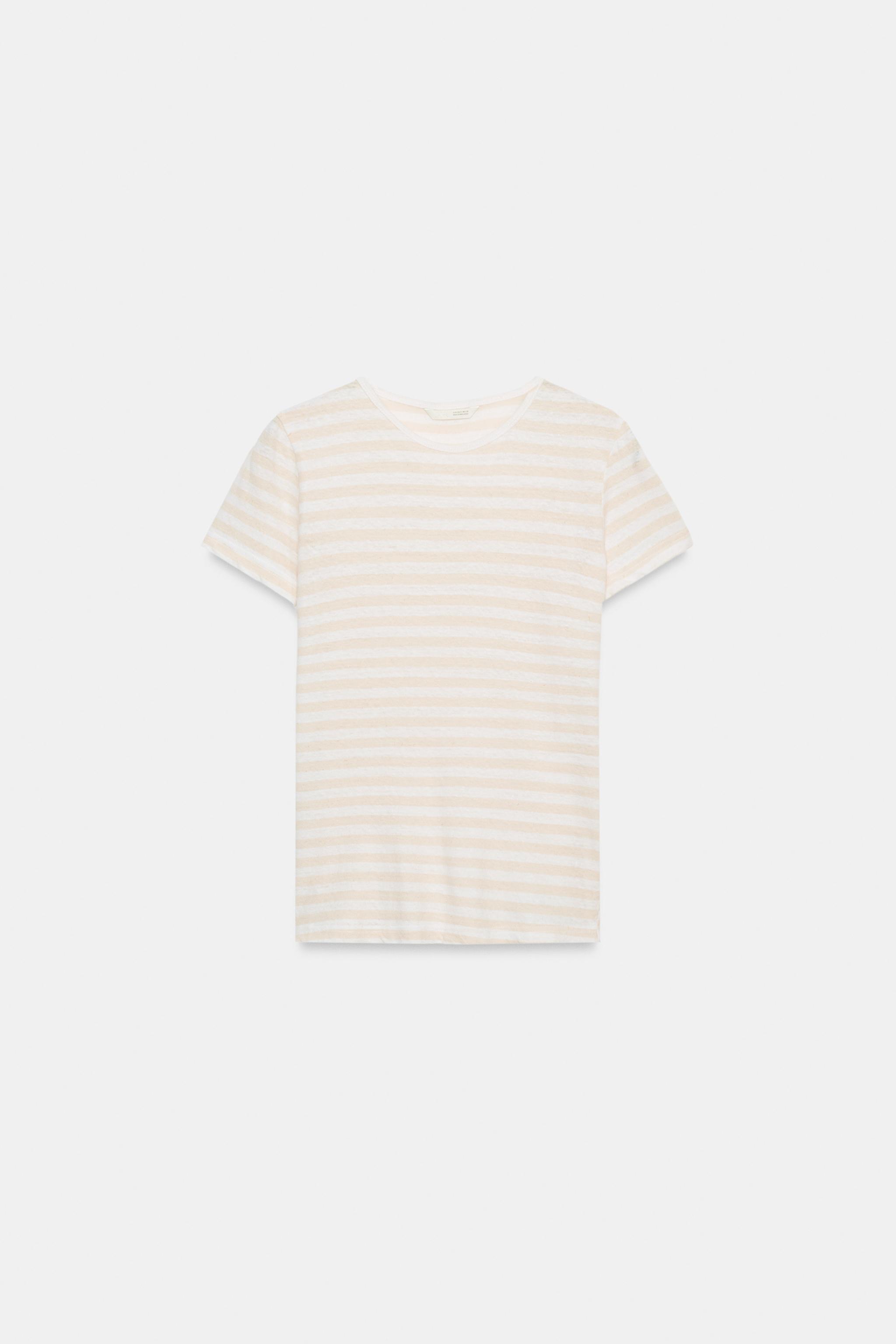 KETEN KISA KOLLU T-SHIRT - Görsel 6