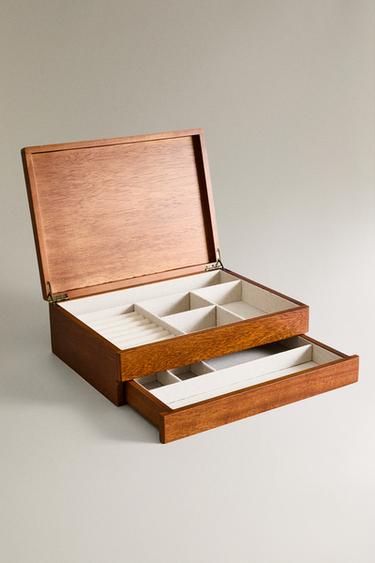 WOODEN JEWELLERY BOX WITH DRAWERS - Brown by Zara - Image 1